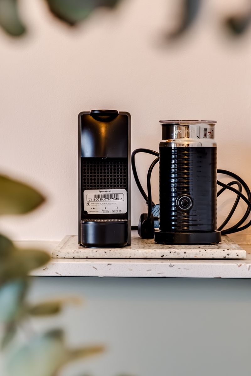 Espresso machine on the kitchen counter